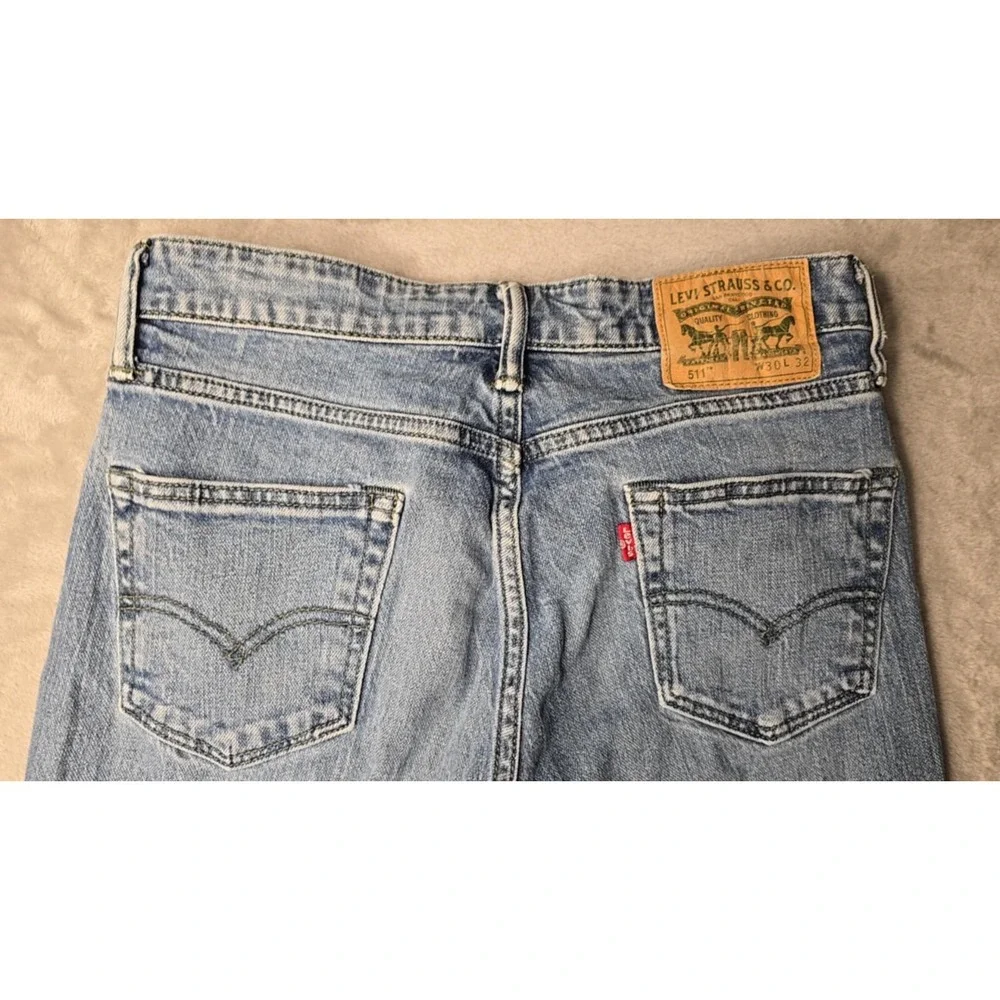 Levis 511 Mens Jeans 30x32 Blue Slim Straight Medium‎ Wash Stretch Normcore